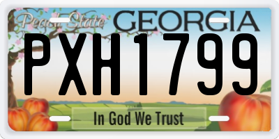 GA license plate PXH1799