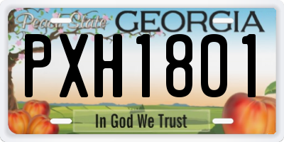 GA license plate PXH1801