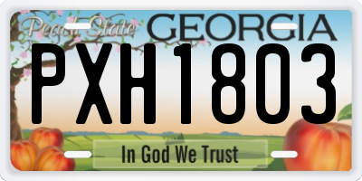 GA license plate PXH1803