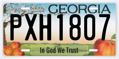 GA license plate PXH1807