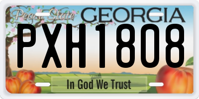 GA license plate PXH1808