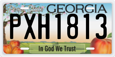 GA license plate PXH1813