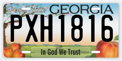 GA license plate PXH1816