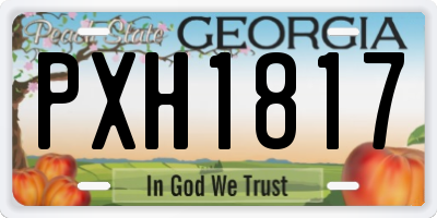 GA license plate PXH1817