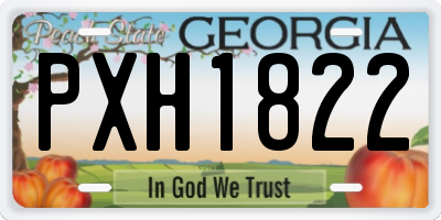 GA license plate PXH1822