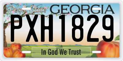 GA license plate PXH1829