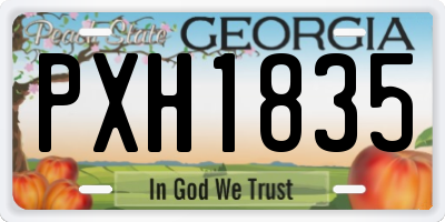 GA license plate PXH1835