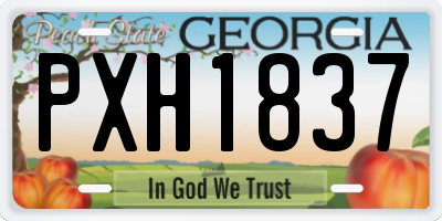 GA license plate PXH1837