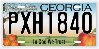 GA license plate PXH1840