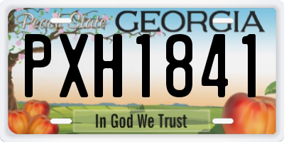 GA license plate PXH1841