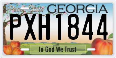 GA license plate PXH1844