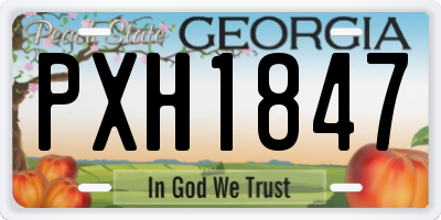 GA license plate PXH1847