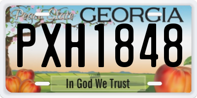GA license plate PXH1848