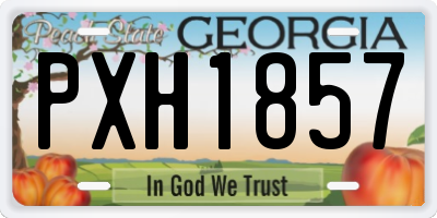 GA license plate PXH1857