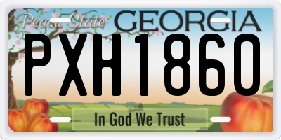 GA license plate PXH1860