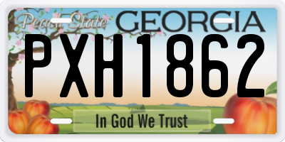 GA license plate PXH1862