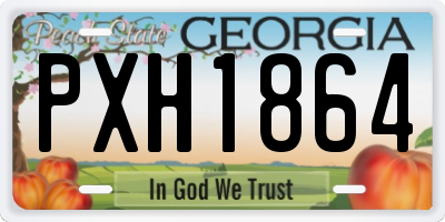 GA license plate PXH1864