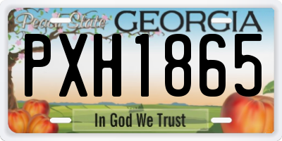 GA license plate PXH1865