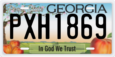GA license plate PXH1869
