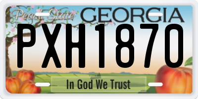 GA license plate PXH1870