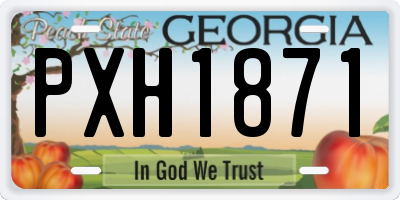 GA license plate PXH1871