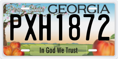 GA license plate PXH1872