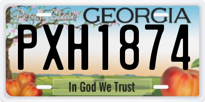 GA license plate PXH1874