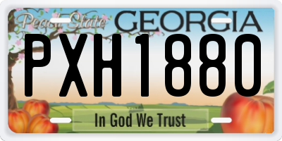 GA license plate PXH1880