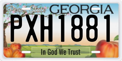 GA license plate PXH1881