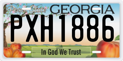 GA license plate PXH1886