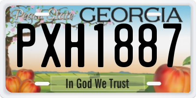 GA license plate PXH1887