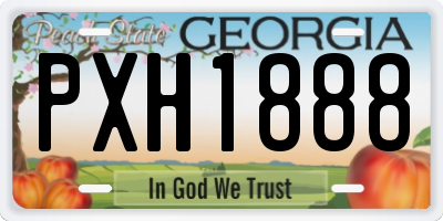 GA license plate PXH1888
