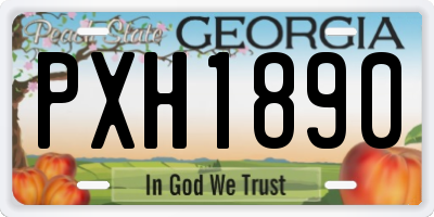 GA license plate PXH1890