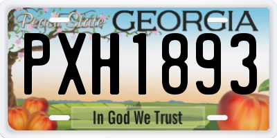 GA license plate PXH1893