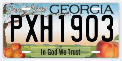 GA license plate PXH1903