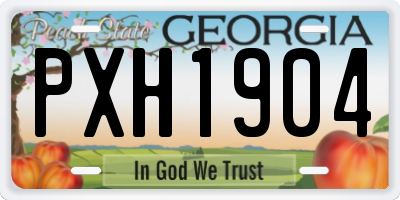 GA license plate PXH1904