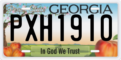 GA license plate PXH1910