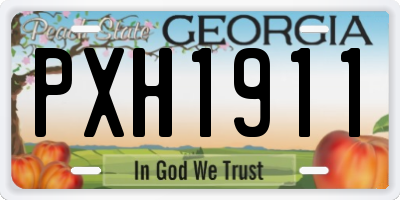 GA license plate PXH1911