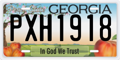 GA license plate PXH1918