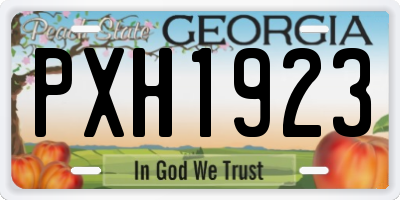 GA license plate PXH1923