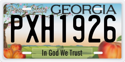 GA license plate PXH1926