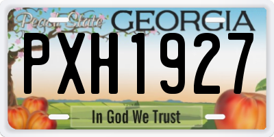 GA license plate PXH1927