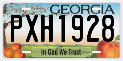GA license plate PXH1928