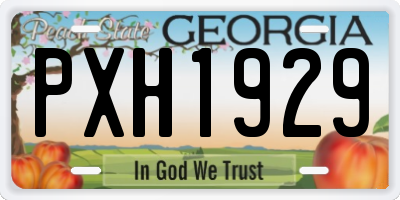 GA license plate PXH1929