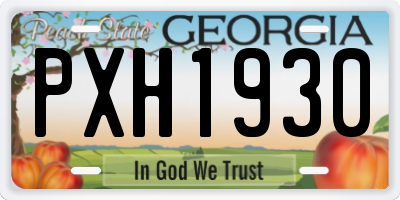 GA license plate PXH1930