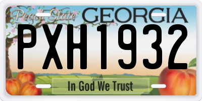 GA license plate PXH1932