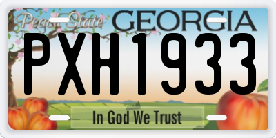 GA license plate PXH1933