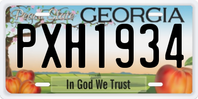GA license plate PXH1934