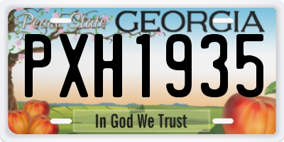 GA license plate PXH1935