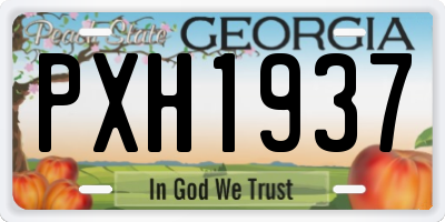 GA license plate PXH1937